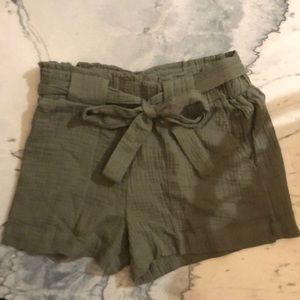 Army green medium women’s shorts, never worn with the tag still on.